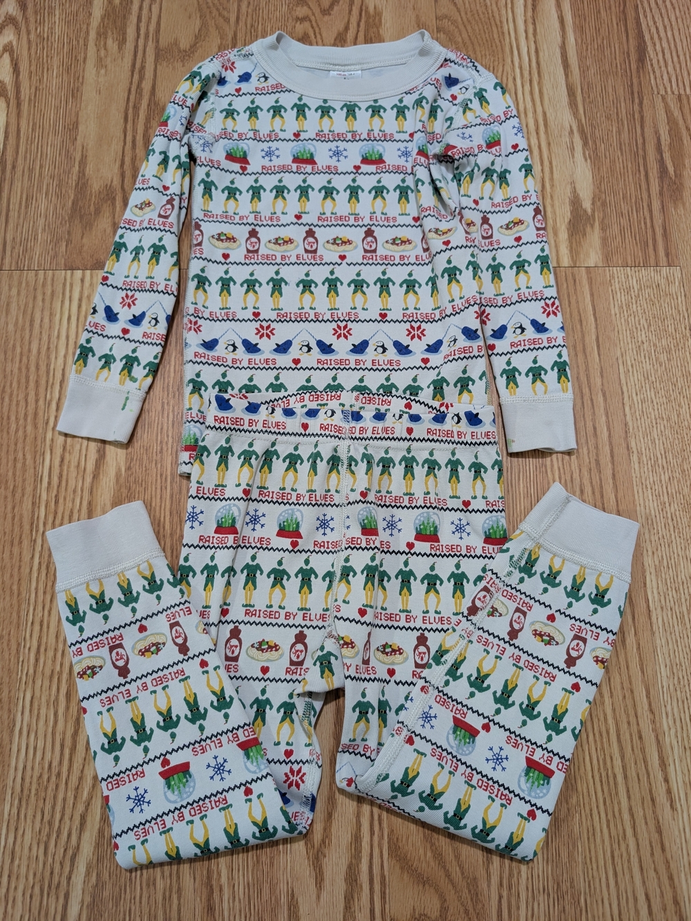 Hanna Andersson Long Sleeve Holiday Elf Pajamas 100 4T Organic Cotton